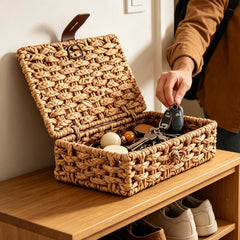 Water Hyacinth Storage Baskets Vintage Water Hyacinth Rectangular