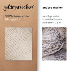goldmariechen - Makramee Garn 3er Set 3mm (Naturell 200m, Himmelblau 100m, Altrosa 100m) 100% Baumwollgarn für DIY Wandteppich, Pflanzenhänger, Pflanzenampel, Wandbehänge, Traumfänger, Tischläufer