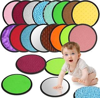 Vicloon Sensory Mats, 16 PCS Mini Tactile Sensory Tiles, Sensory Toys for Autism, Sensory Room Equipment Sensory Walls for Kids Toddler Fidgeting (Round)