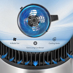 CO-Z Water Distiller, Stainless Steel Distilling Pure Water Machine for Home Countertop Table Desktop, 4L Distilled Water Making Machine, 4 Liter Water Purifier to Make Clean Water for Home,Silver