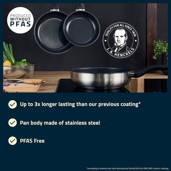 HENCKELS by ZWILLING Stream 20 cm Frying Pan with Non-Stick Ceramic Coating, Suitable for Induction Cookers