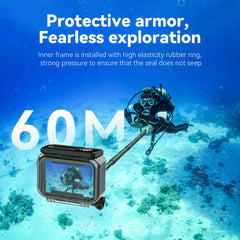 TELESIN Waterproof Case for DJI Osmo Action 5 Pro Action 4/3 Camera Underwater Housing Housing Cage Support 45M Deep Diving Snorkeling with Quick Release Mount Screw Accessories