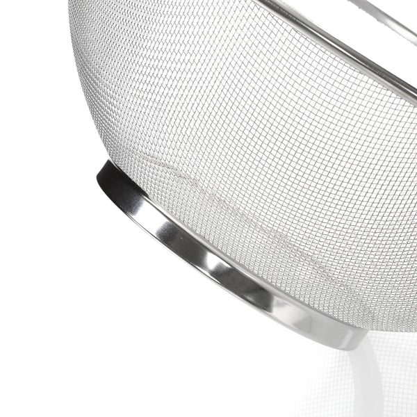 Premier Housewares Round Stainless Steel Sieve With Dual Handles | Fine Mesh Metal Sieve Colander For Kitchen Use | Sturdy Steel Colander Strainer For Draining Ingredients