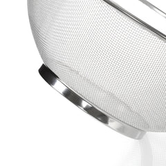 Premier Housewares Round Stainless Steel Sieve With Dual Handles | Fine Mesh Metal Sieve Colander For Kitchen Use | Sturdy Steel Colander Strainer For Draining Ingredients