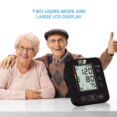 Get Fit Blood Pressure Monitor CE Approved UK for Home Use - Medical Upper Arm Blood Pressure Machine - Heart Rate Monitor - Hypertension Detector - Adjustable 22-42cm Large Adult Cuff - LCD Display