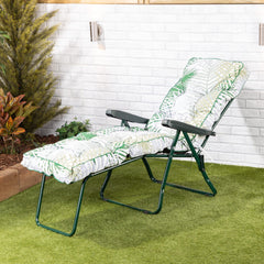 Alfresia Sun Lounger Replacement Cushion – Garden Sun Lounger Cushion, Classic Style, Tightly Packed Crumb Foam Filling, Use Chairs and Outdoor Furniture (Bamboo Leaf)