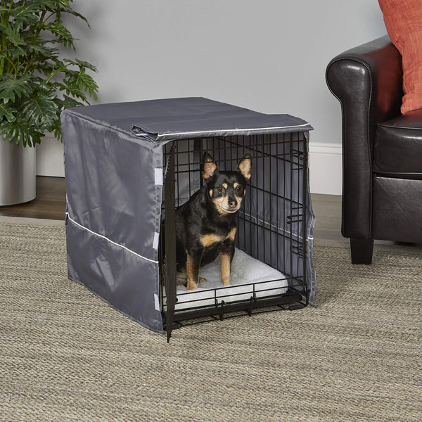 New World Pet Products Midwest Dog Crate Cover, Privacy Dog Crate Cover Fits Midwest Dog Crates, Machine Wash & Dry; Light Gray Designer Pattern; BCVR-24GY