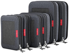 LeanTravel Compression Packing Cubes Luggage Organizers (6) Set (6 Set - Black)