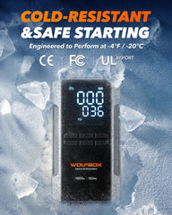 WOLFBOX 4000A Jump Starter Power Pack with 160PSI Air Compressor, 12V Car Battery Booster Jump Starter,65W Fast Charge, 88.8 Wh Portable Tire Inflator(10L Gas 10L Diesel Engines),LED Light,Jump Leads