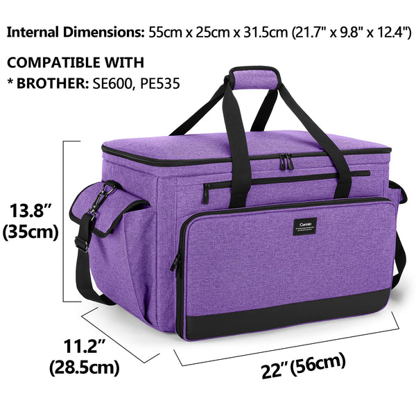 CURMIO Universal Sewing and Embroidery Machine Carrying Case, Purple