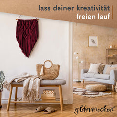 goldmariechen - Premium Makramee Garn (Burgunder) 3mm x 100m - 100% Baumwolle - Makrameegarn Baumwollgarn für DIY-Deko Wandbehang, Blumenampel, Vorhang, Traumfänger, Schlüsselanhänger, Türvorhang