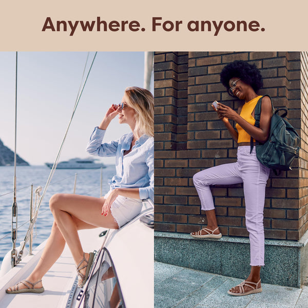 Plaka Explore Walking and Hiking Sandals for Women | Comfortable Summer Sandal with Arch Support | Waterproof Comfy Sandals for Travel, Beach or Poolside, Brazilian Sand, 7.5-8
