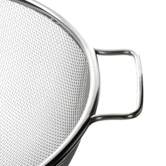 Premier Housewares Round Stainless Steel Sieve With Dual Handles | Fine Mesh Metal Sieve Colander For Kitchen Use | Sturdy Steel Colander Strainer For Draining Ingredients