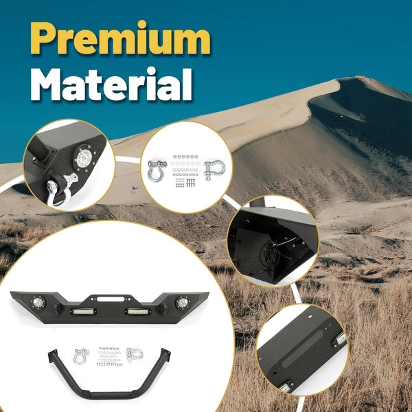 ECOTRIC Front Bumper Compatible with Jeep Wrangler JK JL/JLU Gladiator JT
