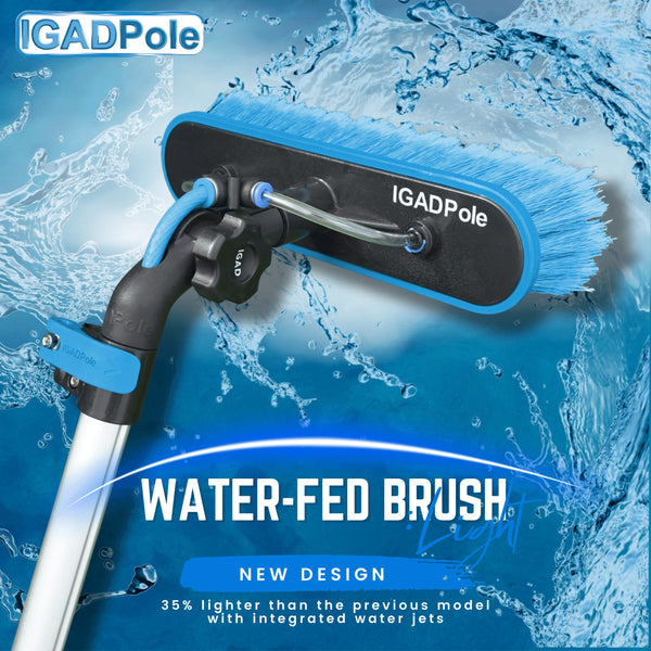 IGADPole 17ft(5m) Washing Kit: Water-fed Brush, Cobweb Duster and 10”(25cm) Squeegee and Soap Dispenser, Window Cleaning Kit Pole, Water Fed Telescopic Brush, Window Cleaning Equipment