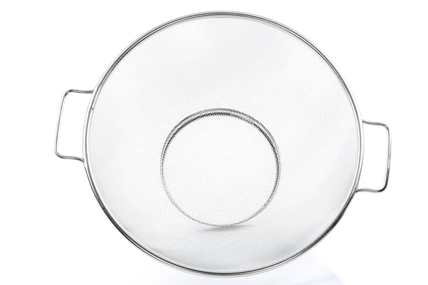 Premier Housewares Round Stainless Steel Sieve With Dual Handles | Fine Mesh Metal Sieve Colander For Kitchen Use | Sturdy Steel Colander Strainer For Draining Ingredients