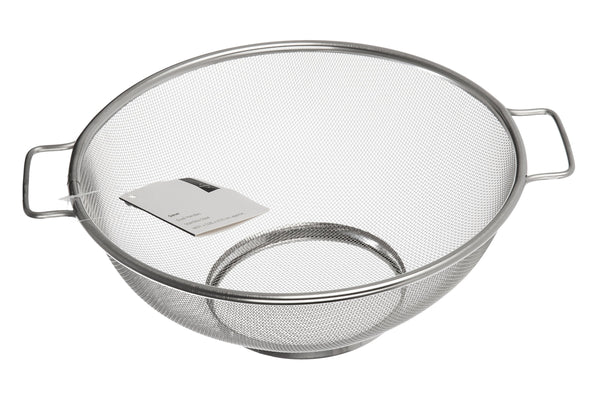 Premier Housewares Round Stainless Steel Sieve With Dual Handles | Fine Mesh Metal Sieve Colander For Kitchen Use | Sturdy Steel Colander Strainer For Draining Ingredients