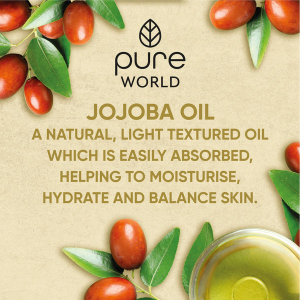Pure World Natural Jojoba Oil 100% Pure and Undiluted 1 Litre 1000ml. Cold and Freshly Pressed Premium Quality Jojoba Oil – Skin, Nails, Body and Face, Vegan