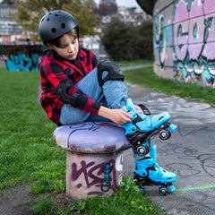 Xootz Kids Quad Skates, Beginner Adjustable Roller Skates Boys, Blue/Black
