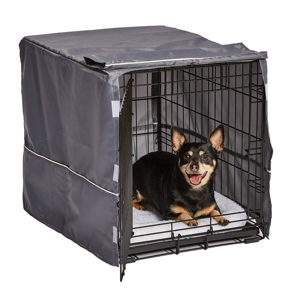 New World Pet Products Midwest Dog Crate Cover, Privacy Dog Crate Cover Fits Midwest Dog Crates, Machine Wash & Dry; Light Gray Designer Pattern; BCVR-24GY