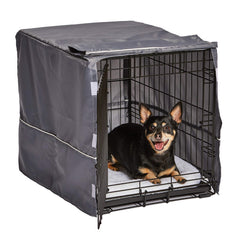 New World Pet Products Midwest Dog Crate Cover, Privacy Dog Crate Cover Fits Midwest Dog Crates, Machine Wash & Dry; Light Gray Designer Pattern; BCVR-24GY