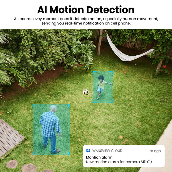 AOQEE Security Camera Outdoor Wireless Solar - 2K CCTV Camera Systems, Battery Operated Home/House Security, PIR Detection, IP65, Colour Night Vision, TF card/Cloud Storage, S1