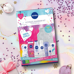 NIVEA Ultimate Rainbow Kit Gift Set (9 Pieces), Refreshing and Colourful Set Includes Shower Gel, Cleansing Milk, Face Mask, and More, for Women