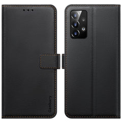 Ganbary Case Compatible with Samsung Galaxy A52s 5G/ A52 5G&4G, Premium PU Leather Flip Wallet Case [Full Protection] [Card Slots] [Kickstand], Black