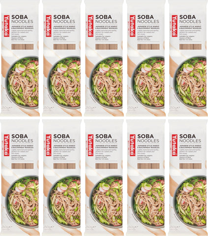 Yutaka Soba Noodles 250g (Pack of 10) | Authentic Japanese Buckwheat Noodles | Light, Earthy & Versatile | Perfect for Hot Soups or Cold Salads | Vegan