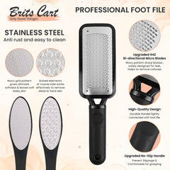 16 in 1 Foot Files for Hard Skin | Pedicure Set for Feet | Professional Foot Care Hard Skin Remove Tools | Stainless Steel Callus Remover Kit for Women, Men, Saloon & Homes | BRITSCART