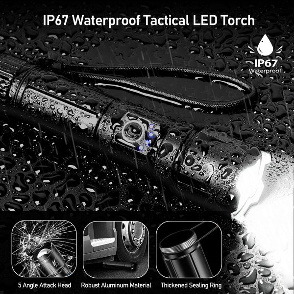 blukar flashlight rechargeable Blukar LED Torch, 500000 Lumens Super Bright Torches Led