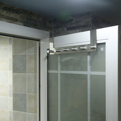 WEBI Over The Door Hooks Door Hanger,Over The Door Towel Rack with 6 Peg Hooks for Hanging,Over Door Coat Rack for Clothes,Back of Bathroom,Silver