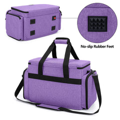 CURMIO Sewing Machine Bag for Most Standard Sewing Machine, Universal Sewing Machine Carrying Case with 2 Removable Zipper Pouches for Sewing Supplies, Purple (Patent Design)
