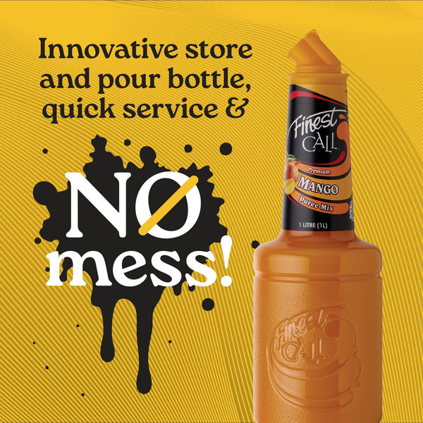 Finest Call Mango Puree | 1 Litre Bottle | Real Fruit | Cocktail Ingredient | Easy Pour | Bar Essential | Premium Ingredients | Cocktail Mix | Drink & Smoothies