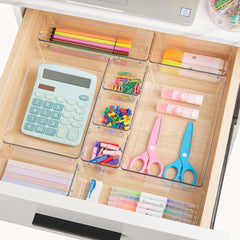 Vtopmart 37 Pack Drawer Organiser, 4-Size Versatile Bathroom and Vanity Drawer Organiser, for Makeup, Office