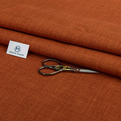 2 Yards Haaris Imaan Soft Plain Linen Look Upholstery Fabric | Fire Retardant | Fabric by The Per Metre | Curtain, Cushion, Reupholstery, Soft Furnishings, Sofa (Orange)