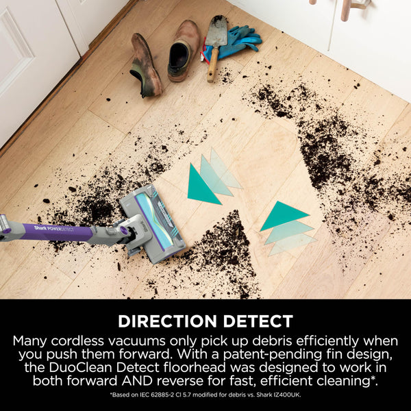 Shark PowerDetect Cordless Vacuum Cleaner, DuoClean Detect, Reverse Clean, Anti Hair Wrap Plus, Lightweight, 70 Min Runtime, Pet, Crevice & Multi-Surface Tools, Flexible, Handheld Mode, Grey IP1251UKT