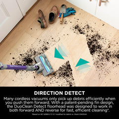 Shark PowerDetect Cordless Vacuum Cleaner, DuoClean Detect, Reverse Clean, Anti Hair Wrap Plus, Lightweight, 70 Min Runtime, Pet, Crevice & Multi-Surface Tools, Flexible, Handheld Mode, Grey IP1251UKT