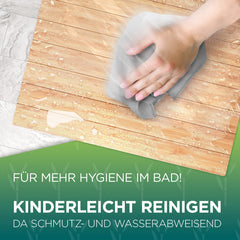 Green'n'Modern Badematte aus Bambus rutschfest 80 x 50 | Bambusmatte Badteppich Badezimmer | Holz Duschvorleger hygienisch | Holzteppich Fußbodenauflage | Bambusteppich als Badmatte | WC-Matte