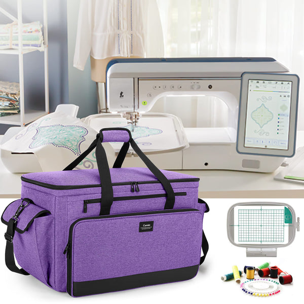 CURMIO Universal Sewing and Embroidery Machine Carrying Case, Purple