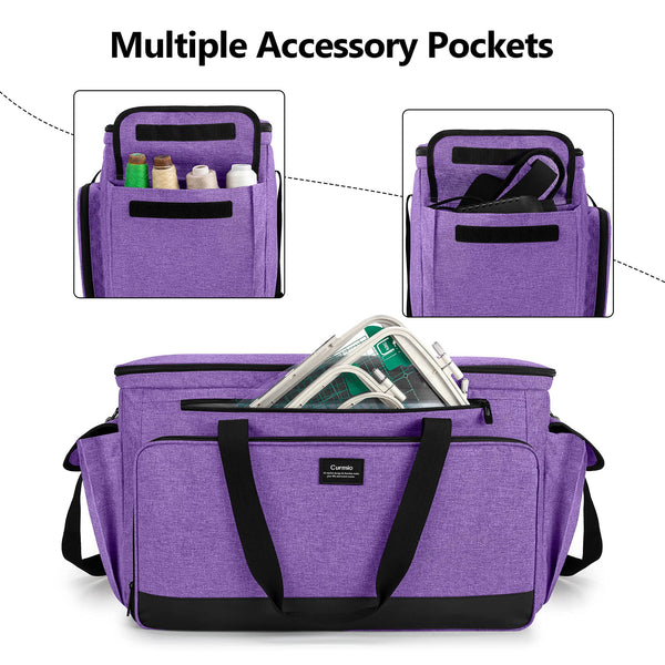 CURMIO Universal Sewing and Embroidery Machine Carrying Case, Purple