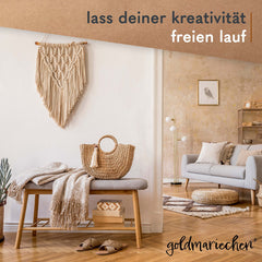 goldmariechen - Makramee Garn 3er Set 3mm (Naturell 200m, Himmelblau 100m, Altrosa 100m) 100% Baumwollgarn für DIY Wandteppich, Pflanzenhänger, Pflanzenampel, Wandbehänge, Traumfänger, Tischläufer