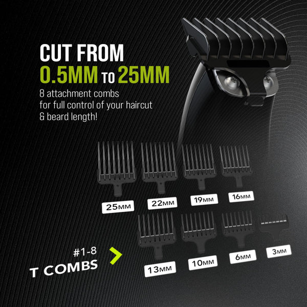 Wahl All-in-One Full Body Trimmer for Men – Cordless Rechargeable Beard, Hair & Body Grooming Kit with Hygienic Washable Blades, Lithium Battery, 210 Minute runtime, 0.2mm - 25mm, Quick Charge