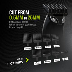 Wahl All-in-One Full Body Trimmer for Men – Cordless Rechargeable Beard, Hair & Body Grooming Kit with Hygienic Washable Blades, Lithium Battery, 210 Minute runtime, 0.2mm - 25mm, Quick Charge