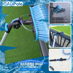 IGADPole 17ft(5m) Washing Kit: Water-fed Brush, Cobweb Duster and 10”(25cm) Squeegee and Soap Dispenser, Window Cleaning Kit Pole, Water Fed Telescopic Brush, Window Cleaning Equipment