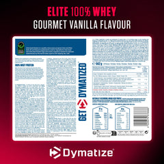Dymatize Elite 100% Whey Gourmet Vanilla 942g - High Protein Low Sugar Powder + Whey Protein and BCAAs