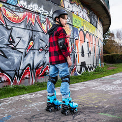Xootz Kids Quad Skates, Beginner Adjustable Roller Skates Boys, Blue/Black
