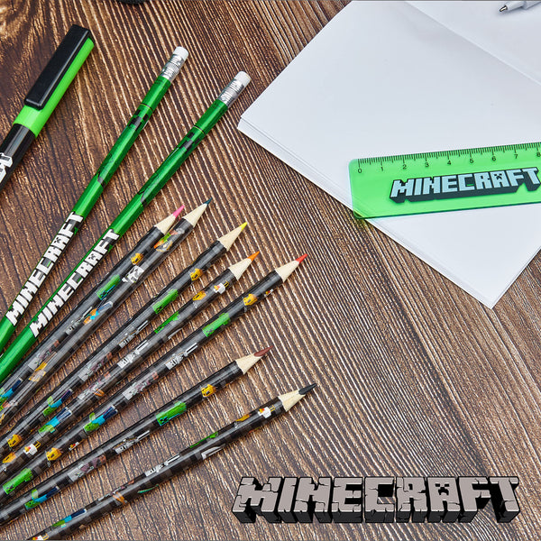 Minecraft Pencil Case for Kids Filled with Stationery - Gamer Gifts (Green Mob)