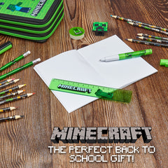 Minecraft Pencil Case for Kids Filled with Stationery - Gamer Gifts (Green Mob)