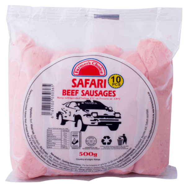 Farmer's Choice Safari Beef Sausages 500gm